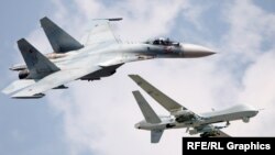 Су-27 и MQ-9 Reaper, коллаж