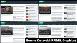 Naslovne strane sajtova na srpskom, makedonskom, albanskom i bosanskom, web screenshot 18.jula 2024.