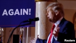 Bivši predsednik SAD Donald Tramp najavljuje da će se ponovo kandidovati za predsednika, Palm Bič, 15. novembar 2022.