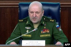 Генерал-лейтенант Росії Ігор Кирилов виступає на брифінгу в Москві 24 жовтня 2022 року