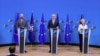 Michel, Stoltenberg i Von der Leyen na pres-konferenciji u Bruxellesu, 10. siječnja 2023.