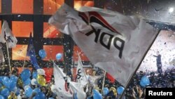 Pristalice DPK-a nakon proglašenja pobede ove stranke na izborima