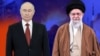 Президент России Владимир Путин и верховный лидер Ирана Али Хаменеи. Коллаж
