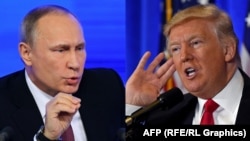 Орусия президенти Владимир Путин менен АКШ президенти Дональд Трамп. 
