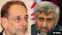 EU foreign policy chief Javier Solana left) and Iranian nuclear negotiator Saeed Jalili