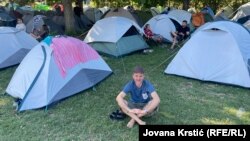 Panos je na Exit doputovao iz Grčke. Kaže da su vesti o studentskim protestima stigle do njegove zemlje, 11. jul 2025.