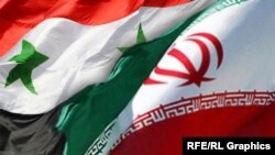 تصویر آرشیف: بیرق ایران و سوریه