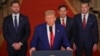 Дональд Трамп зьвяртаецца да нацыі зь Белага дому пасьля удараў ЗША па ядзерных аб'ектах Ірану 21 чэрвеня 2025 году
