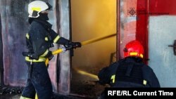 Rusiýanyň Dnepre uran zarbasynyň netijesinde ýangyn döredi