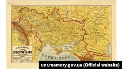 Крим на мапі України 1918 року. Повна назва мапи: «Загальна карта України. Зладив М. Дячишин. Заходом i накладом час. „Свобода”, орґану Українського Нар. Союза в Америцї». Масштаб 1:2580000. Формат мапи 85x52 см