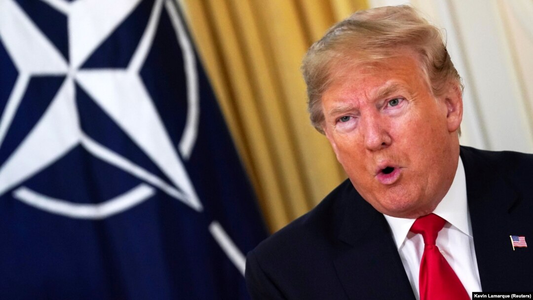 Президент США Дональд Трамп на саміті НАТО в Британії під час першого президентського терміну. Лондон, 2019 рік