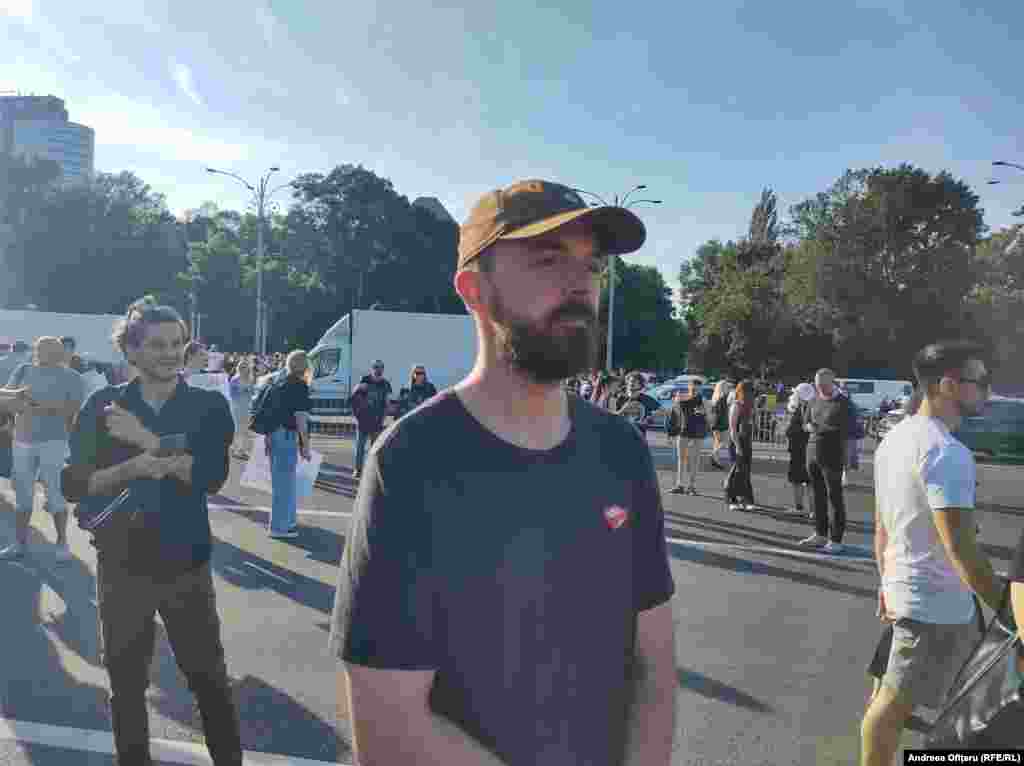 Bodgan, 32, joined the protest because, he says, “a crime happened that shocked us all. Violence against women is overlooked. It also happens because of a lack of education and because the authorities do nothing."