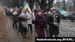 Protest action of supporters of Yulia Tymoshenko at the gate penal colony in Kharkiv on January 5.