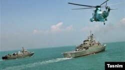 An Iranian naval drill off the Strait of Hormuz last year
