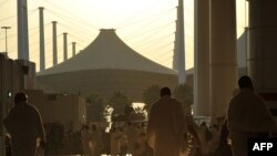 Muslims arrive at King Abdulaziz International Airport at the Red Sea port city of Jeddah to take part in the annual hajj pilgrimage on November 8.