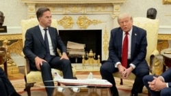 Президент США Дональд Трамп во время встречи с генеральным секретарем НАТО Марком Рютте объявляет о намерении ввести "жестокие" санкции против России и стран, закупающих российские энергоносители