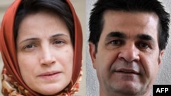 Sakharov prizewinners Nasrin Sotoudeh (left) and Jafar Panahi of Iran