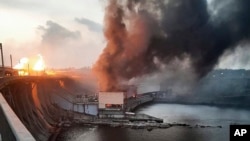 Дніпровською ГЕС після російських атак 22 березня 2024 року, Запоріжжя, Україна