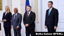 Antonio Costa, predsjednik Evropskog vijeća sa članovima Predsjedništva BiH, Sarajevo, 13. maj 2025. 
