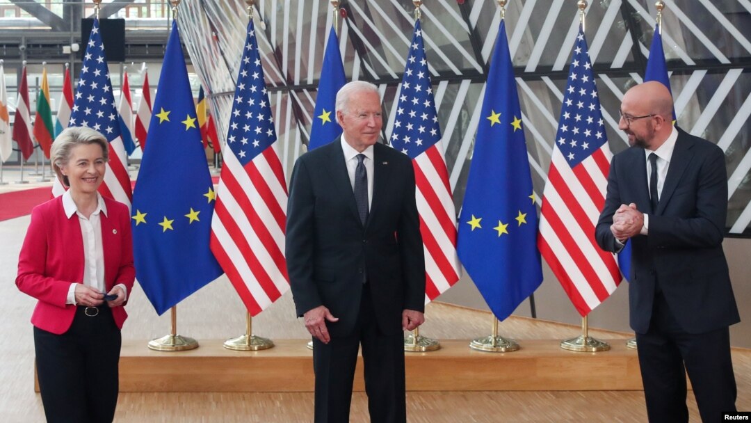 Predsjednica Evropske komisije Ursula von der Leyen, predsjednik SAD-a Joe Biden i predsjednik Evropskog vijeća Charles Michel, arhivska fotografija