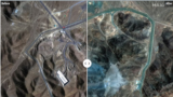 Satellite images of Iran's Fordow nuclear complex before and after the US bombings on June 22.